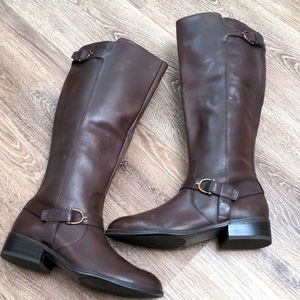 Lauren by Ralph Lauren Brown Margarite Almond Toe Mid-Calf Boots Zip Up Buckle